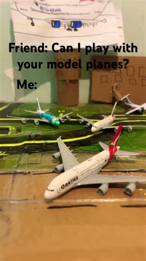 Can I play with your model planes? No!￼ #airplane #train #helpmemakethismakesense