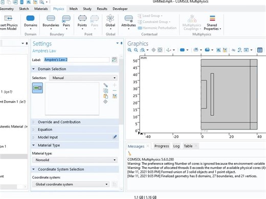 Modelling magnetic hysteresis and producing hysteresis loops using Comsol Multip