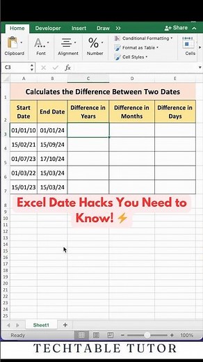 Did You Know? DATEDIF Makes Date Calculations Easy! 🔍 #excel #excelshorts #shorts