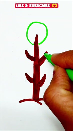 How to draw Spring Tree easy
