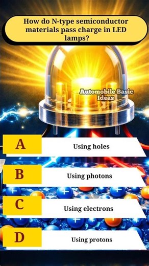 How do N-type semiconductor materials pass charge in LED lamps?