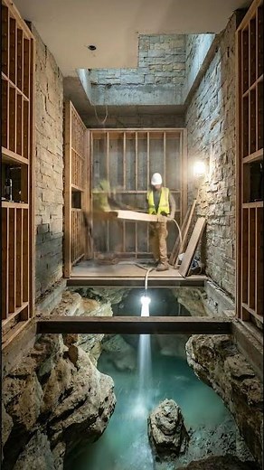 Glass Floor + Cave = INSANE Wine Cellar!