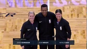 Tonight in Orlando marks the first time that two female referees will officiate the same NBA game. NBA referees Natalie Sago and Jenna Schroeder will be part of the officiating crew, along with Sean Wright. | NBA
