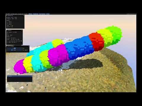 view a calming sunrise in this voxel world