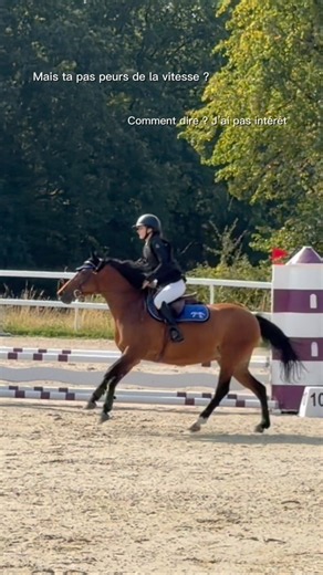 Mais ta pas peur de l’a vitesse ? #equitation #horse #horse #cso #cheval