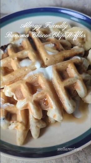 make banana chocolate chip waffles with me 🧇 #allergyfriendly #glutenfreerecipes #glutenfree