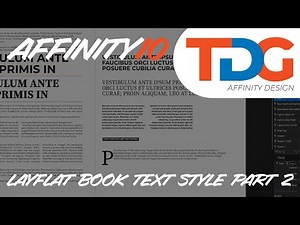 Affinity10 Layflat Book Part 3 Text Styles Part 2