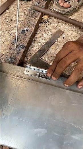 Perfectly fixing a hinge on metal sheet | Welding & Fabrication Work #welder #metalwork #ytshorts