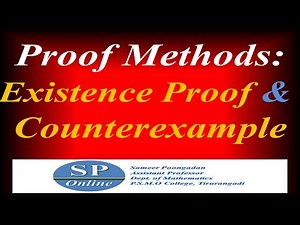S1 B.Sc; Maths; Lecture 25-Proof Methods-Existence Proof & Counterexample