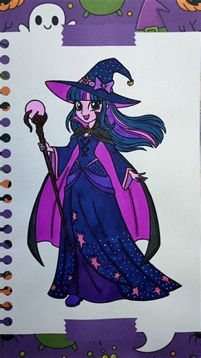 Coloring Equestria Girls Twilight Sparkle Halloween | Fun Art for Kids