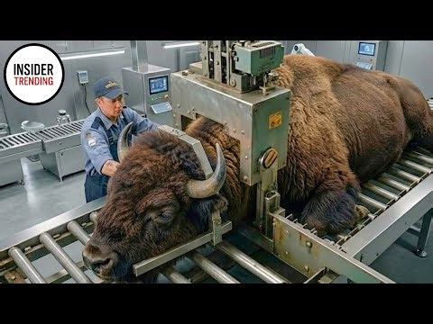 Inside The Bison Slaughter Factory - Millions Of Bisons Raised And Processed For High End Meat