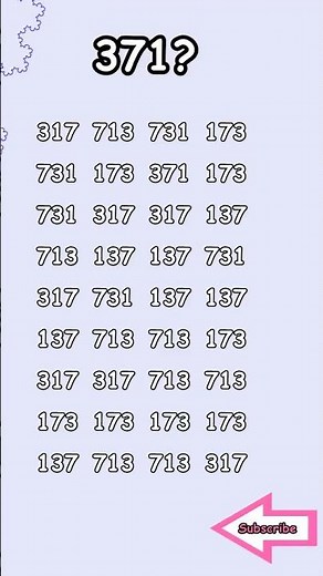 "Challenging Number Puzzle: Can You Find 371? | Fun Brain Teaser"