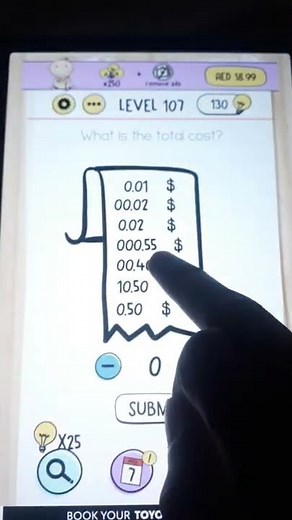 Brain test level 107 What is the total cost