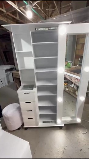 Zapatero Hollywood con Espejo y Luces LED