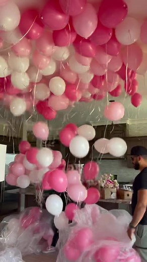 Luxurious Pink Balloon Ceiling Decor for Luxury Events