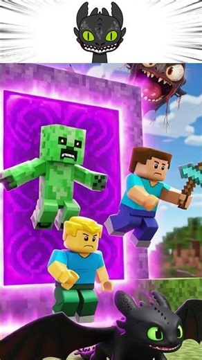 "My Sprunki OC: Toothless & Roblox – Minecraft Portal Chaos! 🟪🐉💥😂"