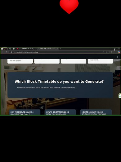 CBC Block Timetable Generator: Quick Access Guide