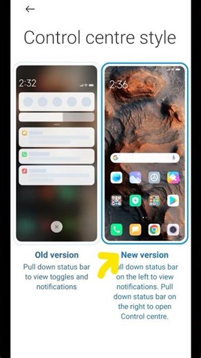 one click notification and control centre on setting