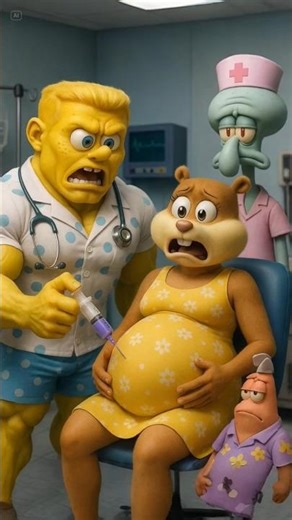 ❤ Evolution Animals : Doctor spongebob with Pregnant Sandy cheeks in hospital🤣😱 #funny #evolution