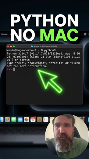 Como instalar Python 3.14.7 no macOs #pythonforbeginners #macos