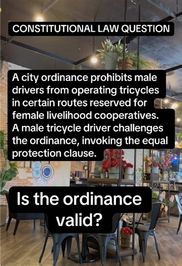 Equal Protection Clause Challenge to City Ordinance