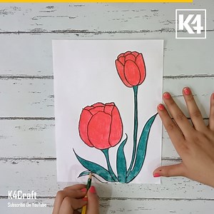 How to Draw Tulip Step By Step 🙂 | Learning Center