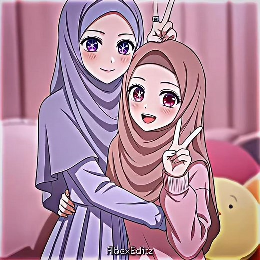 💜Ai & Ruby with Hijab💛 || Anime x Hijab🥰🤲 || #anime #halal #aihoshino #hoshinoruby #oshinoko