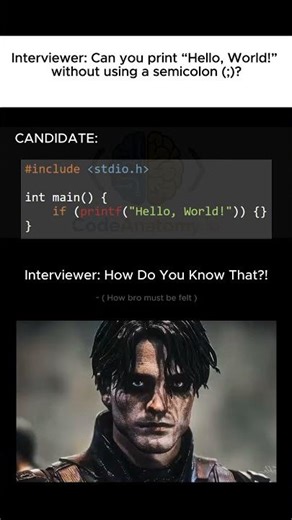 The #1 C Trick to Print Without a Semicolon (Interview Favorite)