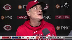 David Bell reacted to the aggressive base running of Noelvi Marte and the replay call not going the Reds' way in the 9th inning. | FanDuel Sports Network Cincinnati