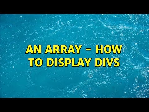 an array - how to display divs