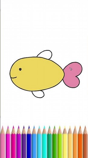 How to draw a cute fish