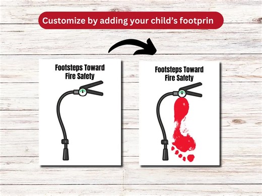 Fire Prevention Footprint Art, Community Helpers Footprint Craft Printable, Fire Safety Firefighter Activities for Toddlers Preschool - Etsy Australia