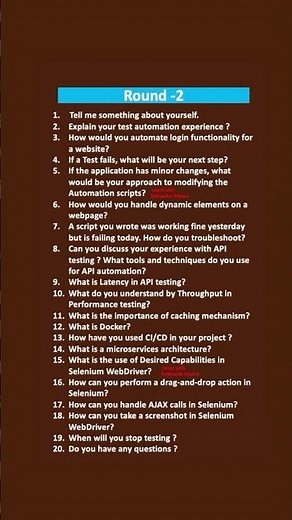 2025 - Oracle Interview Questions for QA Automation Engineers