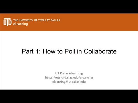 How to Create and Manage Collaborate Polls Part 1