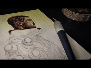 Cyberpunk 2077 | Pyrography (Wood burning) Portrait TIME - LAPSE