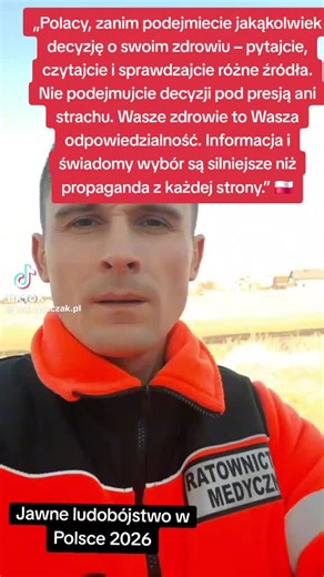 „Polacy, zanim podejmiecie jakąkolwiek decyzję o swoim zdrowiu – pytajcie, czytajcie i sprawdzajcie różne źródła. Nie podejmujcie decyzji pod presją ani strachu. Wasze zdrowie to Wasza odpowiedzialność. Informacja i świadomy wybór są silniejsze niż propaganda z każdej strony.” 🇵🇱 #polacyzagranica #polacy #szczepionka #covidー19 #zdrowie