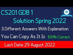 Cs201 GDB 1 solution 2022| cs201 GDB solution 2022| cs201 GDB solution Spring 2022| By M.Saqib