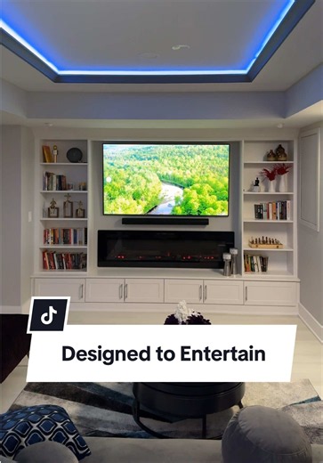 Step into this Luxurious Lower-Level Designed to Entertain! 😍 #basementdesign #hgtv #hometheater #wetbar #luxurylifestyle