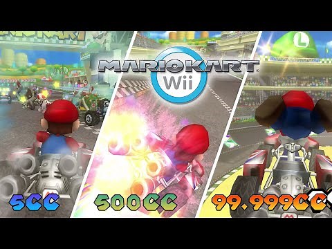 MEGA MUSHROOM from 5cc to 99,999cc in MARIO KART WII | 4k60