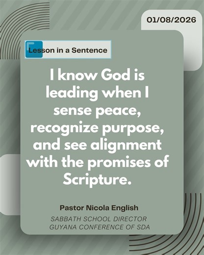 Sabbath School Lesson Discussion for Adventists | Lesson in a Sentence | Facebook