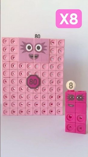 Numberblocks 8 Times Table | Numberblock Mathlink Cubes X8 Multiplication Table.