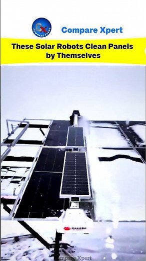 This Robot Removes Snow From Solar Panels Automatically Future of Solar Energy Is Here ! #solar #yt