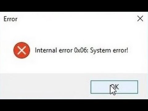 Как исправить ошибку Internal error 0x06 System error?