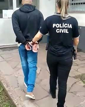 Handcuffed and arrested by young female police officer.