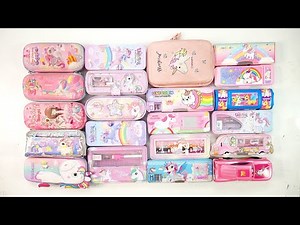 unboxing Cute unicorn stationery for Girls 📚 Geometry Box, Pouch, Sharpener, Eraser, Dairy, Pen