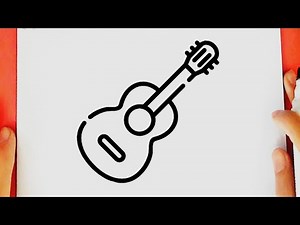 Cómo dibujar guitarra paso a paso ❤️ ( fácil 😊 )