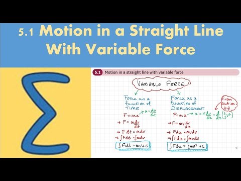 5.1 Motion in a straight line with variable force (Further Mechanics 2 - Chapter 5)