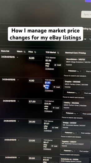 How I manage market price changes for my eBay listings
