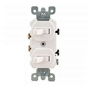 Check The Home Depot's Q&A Before Buying: Leviton 15 Amp Combination Double Switch, White 5224-2WS