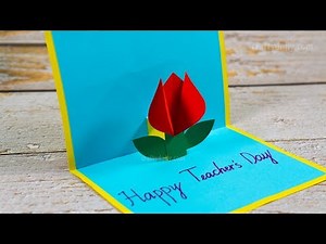 How to make Tulip Flower Pop Up Card | DIY Teacher's Day Pop Up Card